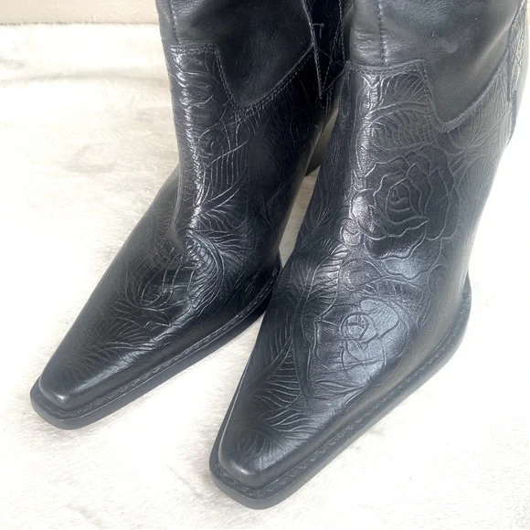 Antonio Melani Tooled Cowgirl Mid Boots - Picture 15 of 15